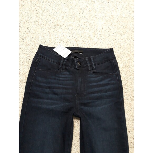 27 Paige Side Split hem Straight Leg Dark Wash Blue NEW - Picture 4 of 10